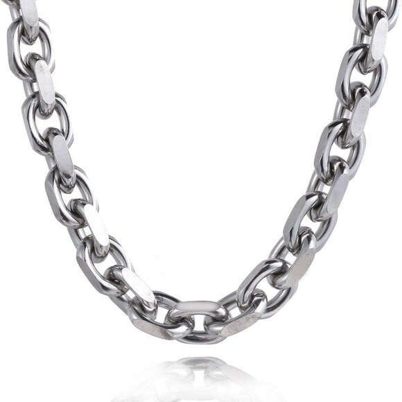 Mens Womens Stainless Steel Necklace Cable Rolo Link Chain 18-22 inch - Picture 2 of 8